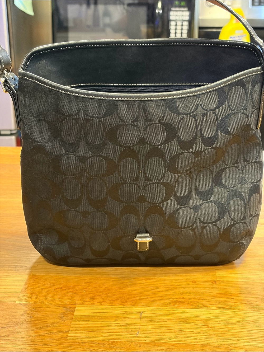 Coach Black Signature Jacquard Shoulder Bag Y2K Hampton Boho
